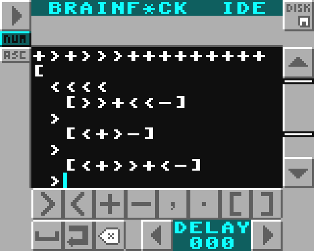 Brainf*ck IDE (LowRes NX)